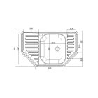 Artenova AEK 770  sarok rozsdamentes acél mosogatótálca