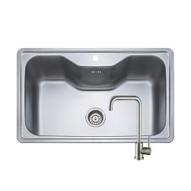   Donau DE 163 rozsdamentes mosogató + Zegor SAP4-B090 rozsdamentes acél csaptelep