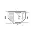 Donau DE 115 rozsdamentes acél sarok mosogatótálca