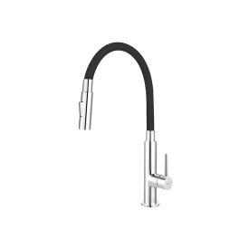   Ferro Zumba Slim BZA43B fekete csaptelep flexibilis, zuhanyváltós kifolyócsővel