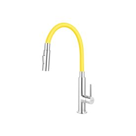  Ferro Zumba Slim BZA43C sárga csaptelep flexibilis, zuhanyváltós kifolyócsővel