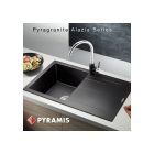 Pyramis Alazia (79x50) iron grey gránit mosogatótálca