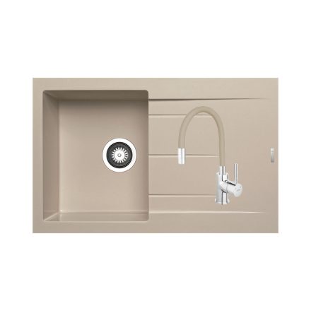 PYRAMIS  ALAZIA (79x50) GRÁNIT MOSOGATÓ + Ferro zumba csaptelep, sand beige