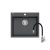 Quadron MORGAN 110 black diamond gránit mosogatótálca + Zegor SAP4-F090KB csaptelep fekete flexibilis kifolyócsővel
