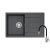 Quadron MORGAN 111 black diamond gránit mosogatótálca + Zegor SAP4-F090KB csaptelep fekete flexibilis kifolyócsővel