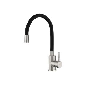   Zegor SAP4-F090KB rozsdamentes acél csaptelep flexibilis kifolyócsővel, fekete