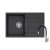 Quadron MORGAN 111 black dotted gránit mosogatótálca + Zegor SAP4-F090KB csaptelep fekete flexibilis kifolyócsővel