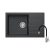 Quadron PETER 111 black dotted gránit mosogatótálca + Zegor SAP4-F090KB csaptelep fekete flexibilis kifolyócsővel 